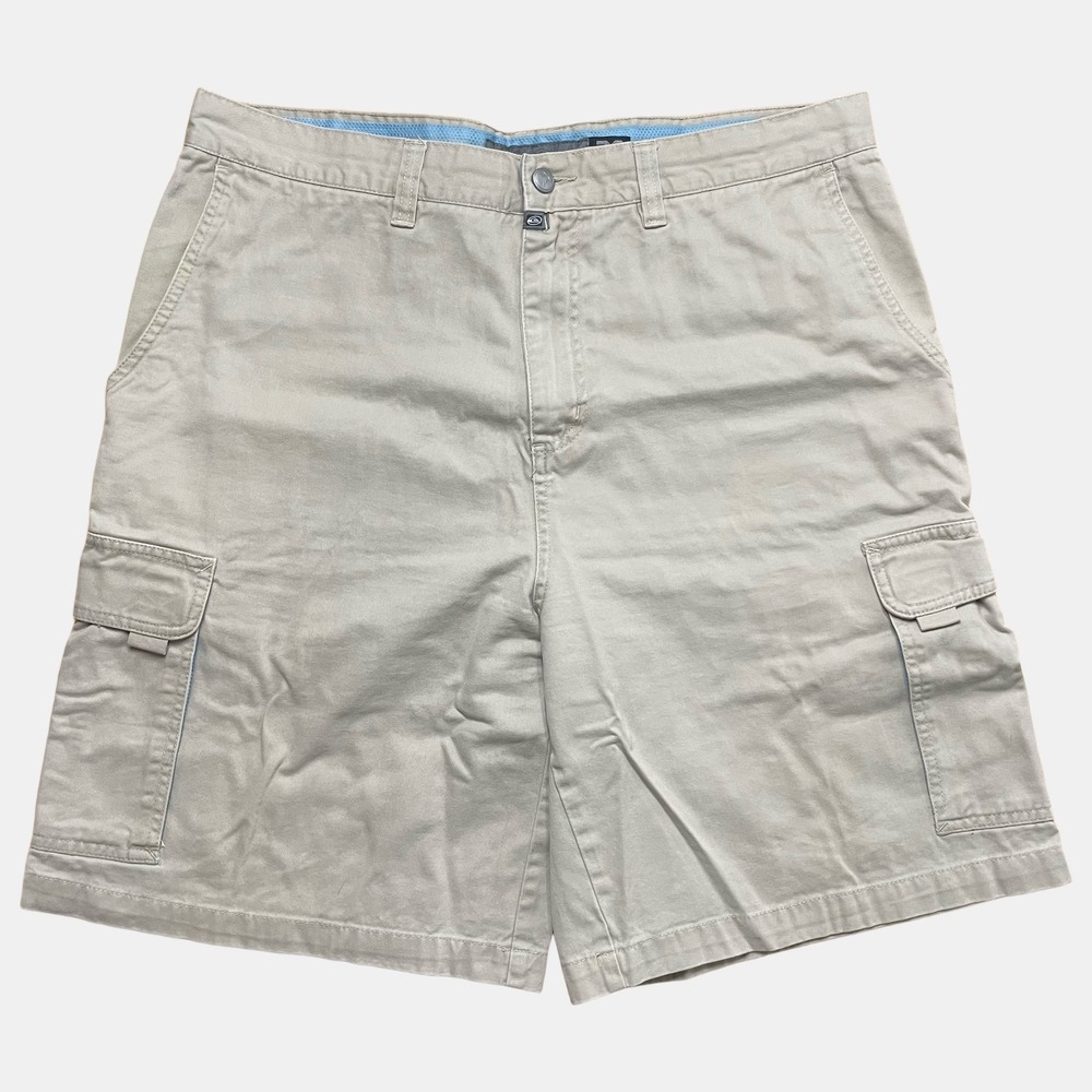 Vintage 90s Quiksilver Cargo Shorts Mens 38 Khaki Baggy Y2K Skate Surf Wide Leg